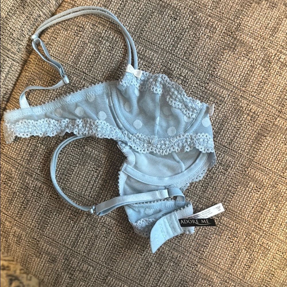 Adore Me Light Blue Lace Lingerie Bra